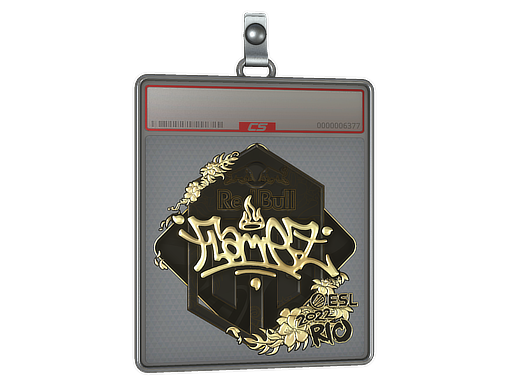 Sticker Slab FlameZ Gold Rio 2022