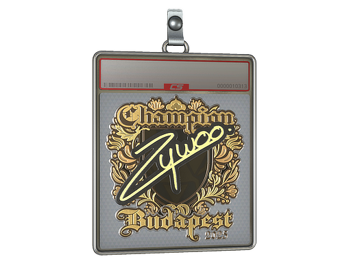 Sticker Slab ZywOo Gold, Champion Budapest 2025
