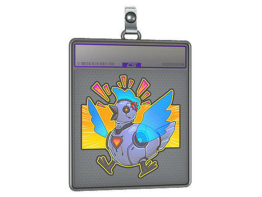 Sticker Slab Cyber Chicken Holo