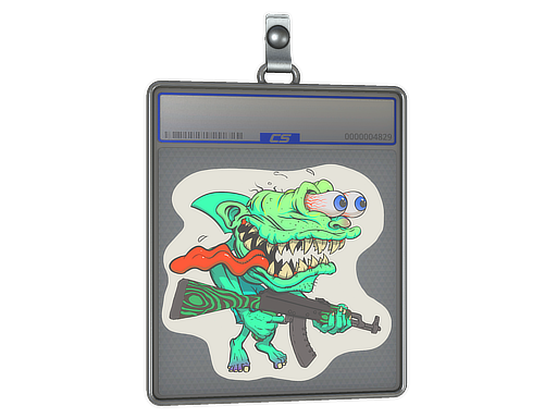 Sticker Slab Green Shark Shooter