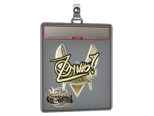 Sticker Slab ZywOo Gold, Champion Paris 2023
